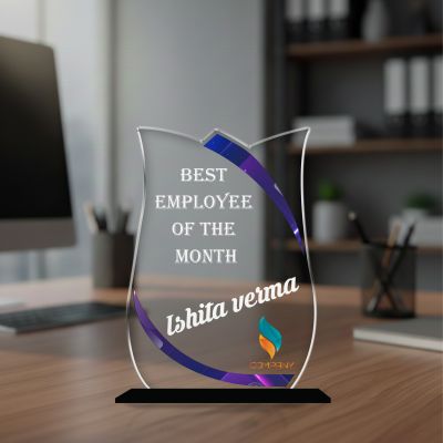 Personalized Best Employee of The Month Award Custom Acrylic Trophy with Name  Unique Recognition Gift for Staff and Coworkers Employee Achievement Award